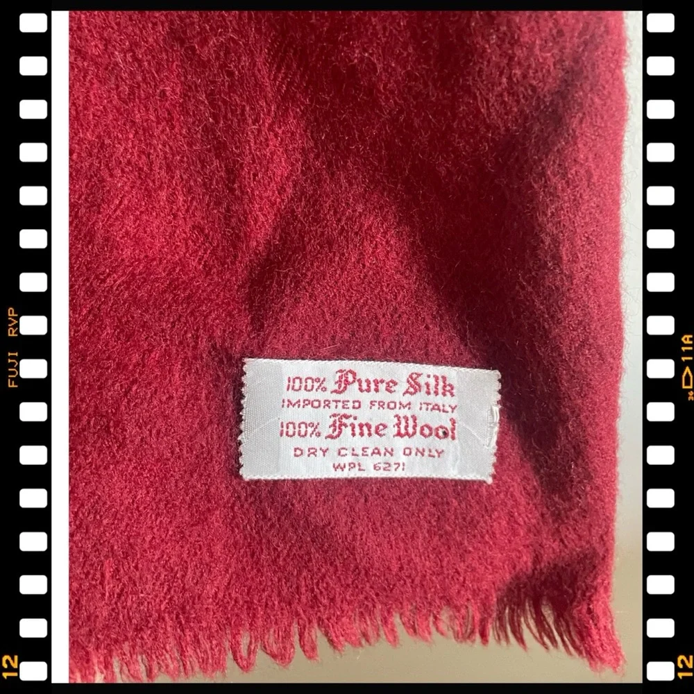 Christian Dior cranberry wine silk wool, digital logo Scarf